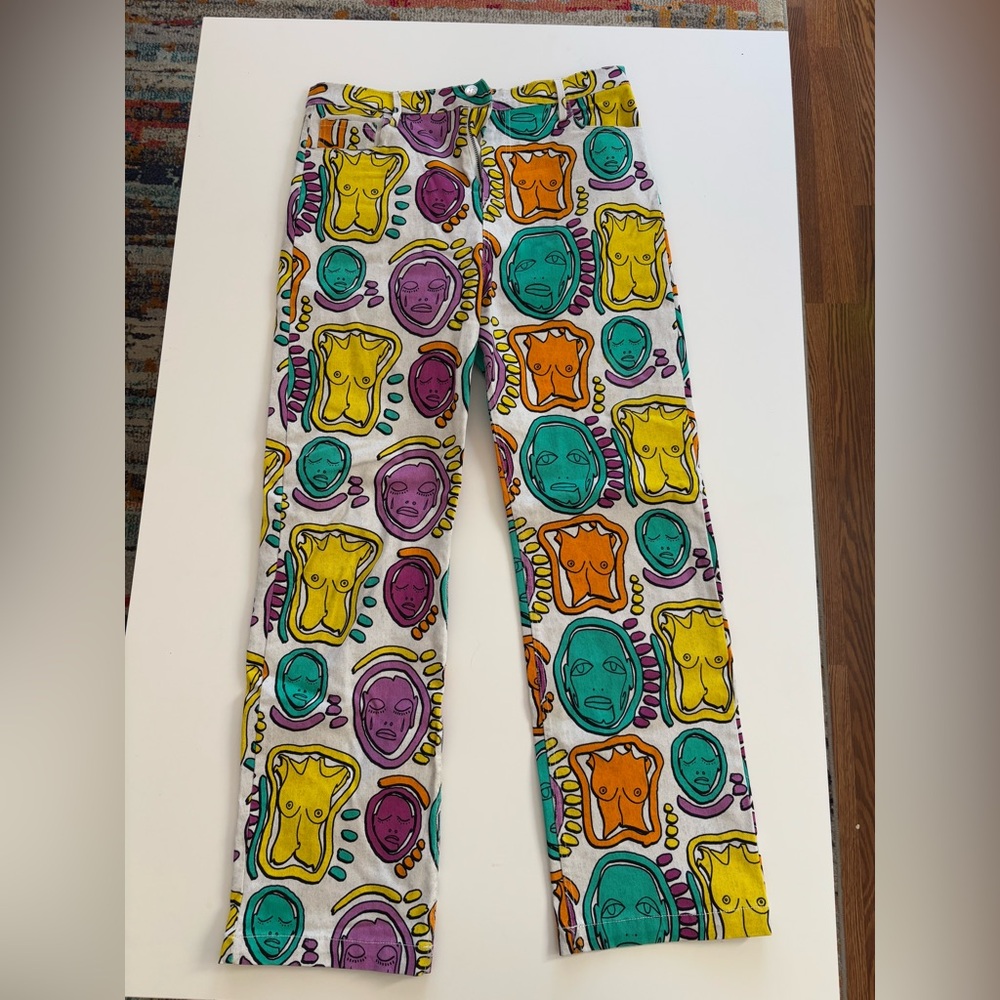 Patrick Church - “All Over You” Motif Color Denim Jeans (32”)